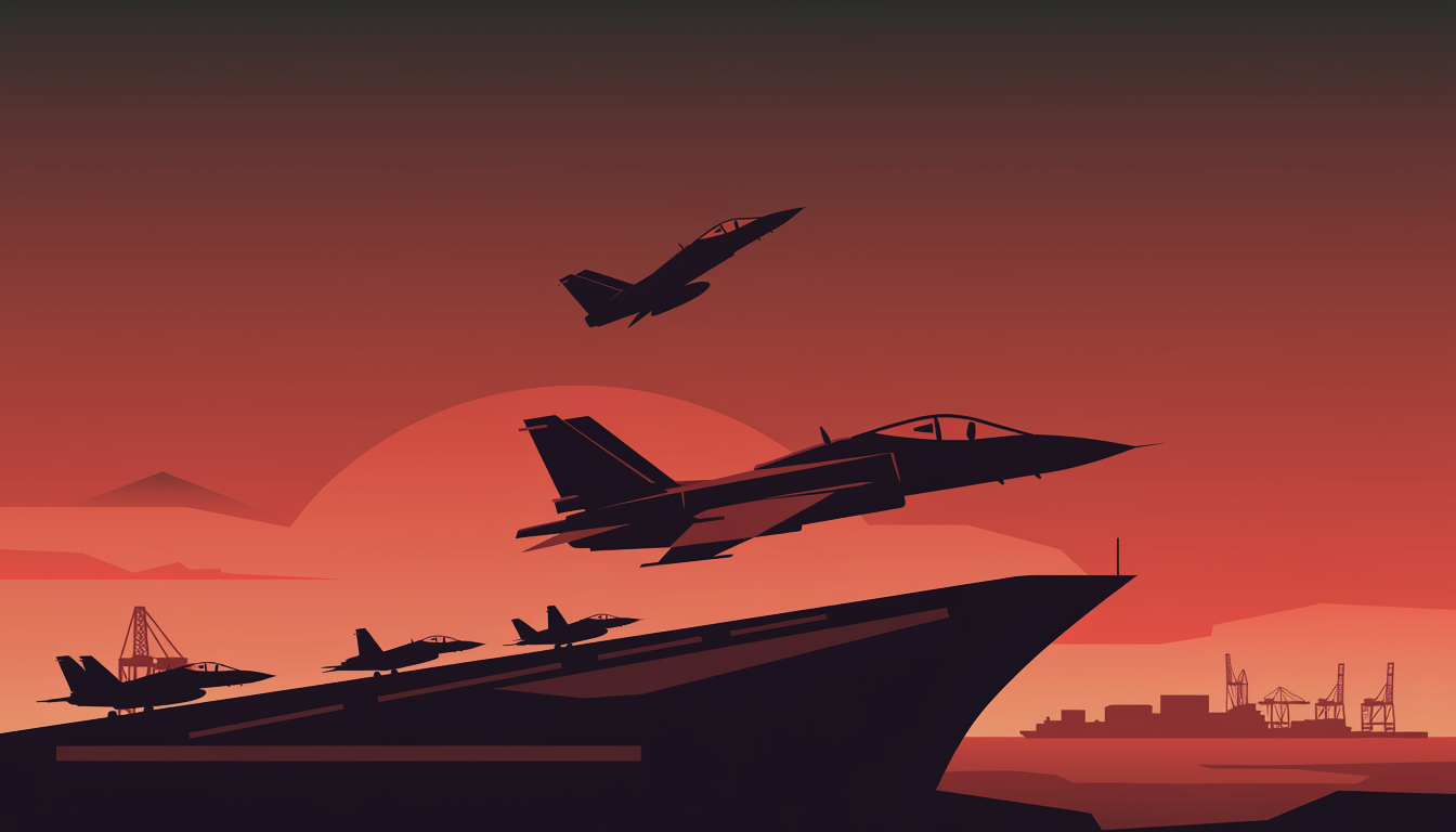 真珠湾攻撃を象徴する航空機のシルエットイラスト