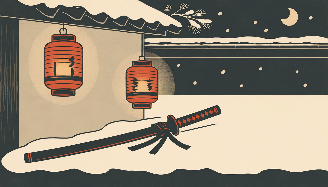 赤穂浪士の討ち入りを象徴するシルエットイラスト