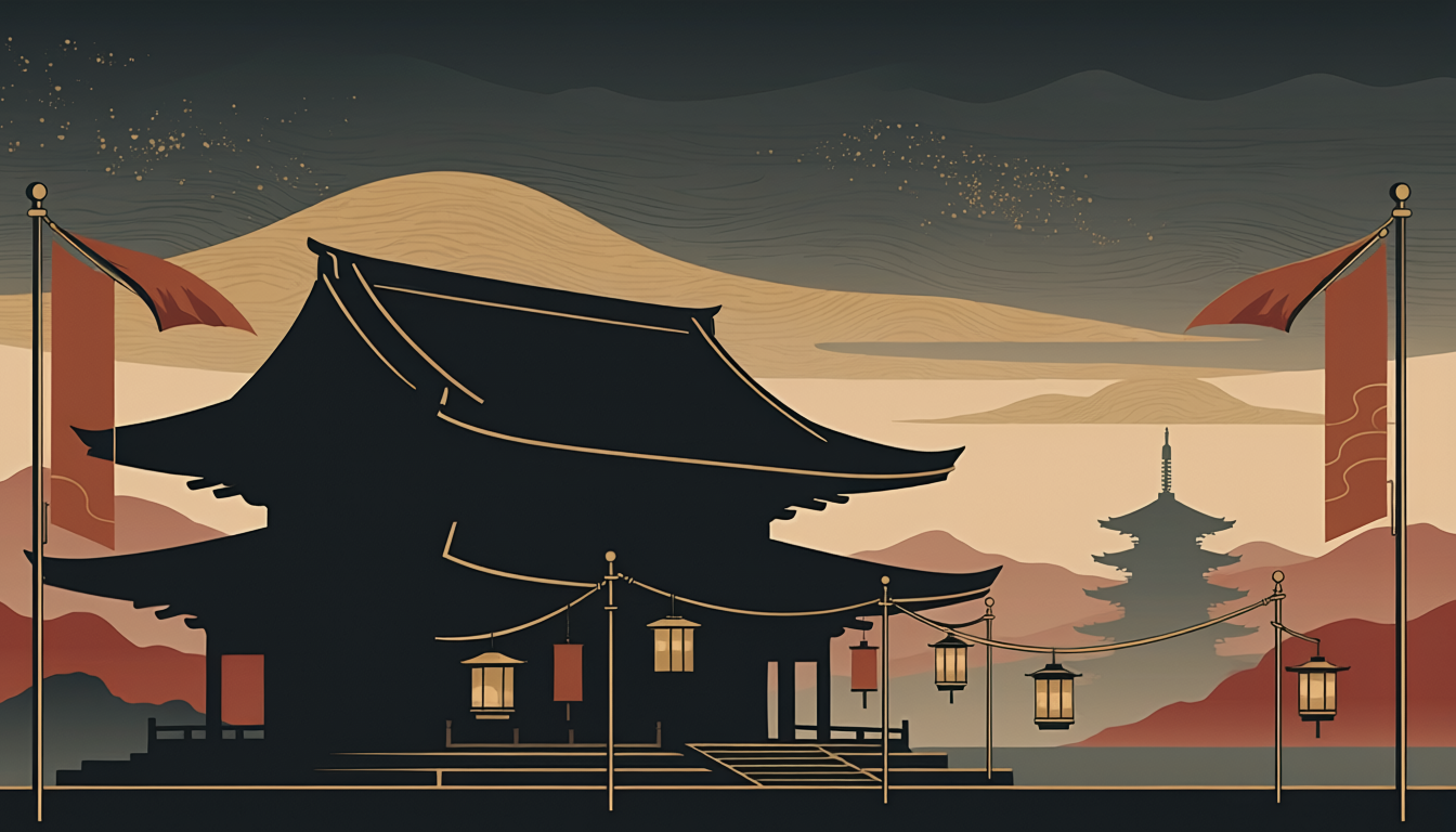 東大寺大仏殿を象徴するシルエットイラスト